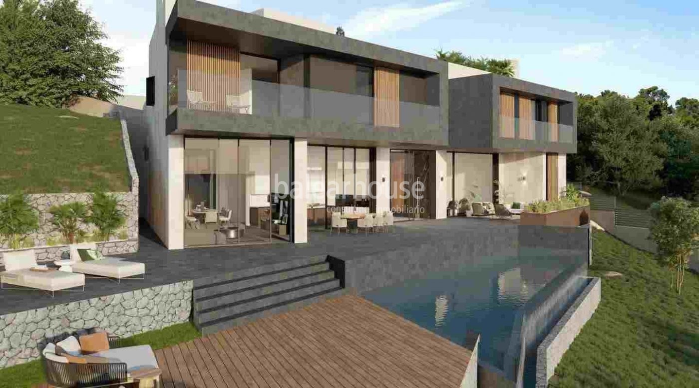Diseño y vistas espectaculares a la ciudad se unen en esta villa de obra nueva ubicada en Son Vida