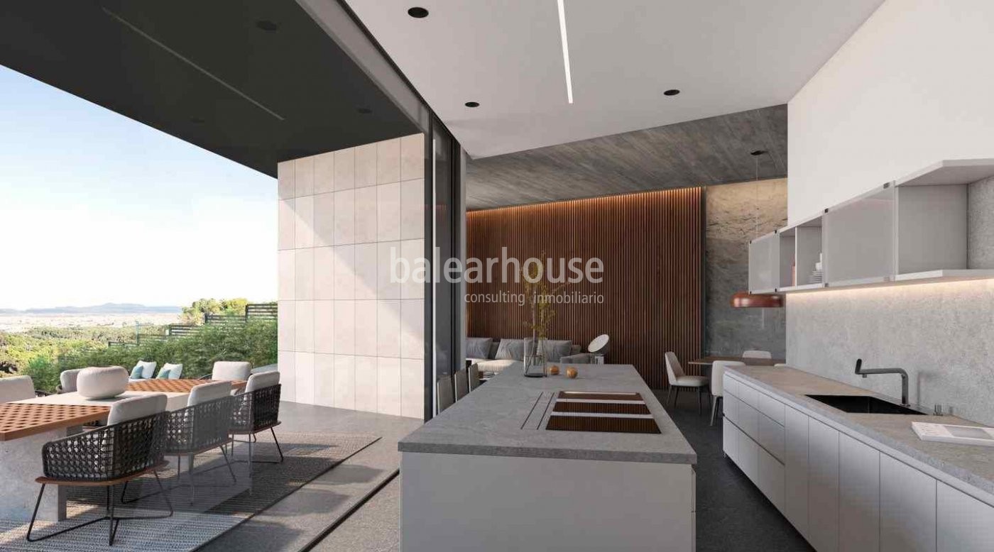 Design and spectacular city views come together in this newly built villa in Son Vida.
