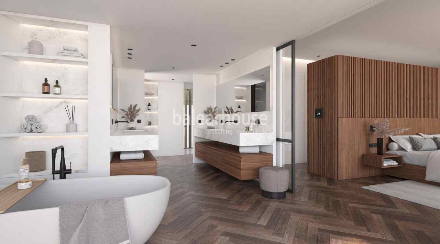 Design and spectacular city views come together in this newly built villa in Son Vida.