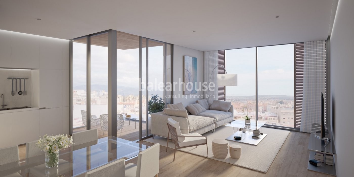 Modernas viviendas de obra nueva en el centro de Palma llenas de luz y altas calidades.