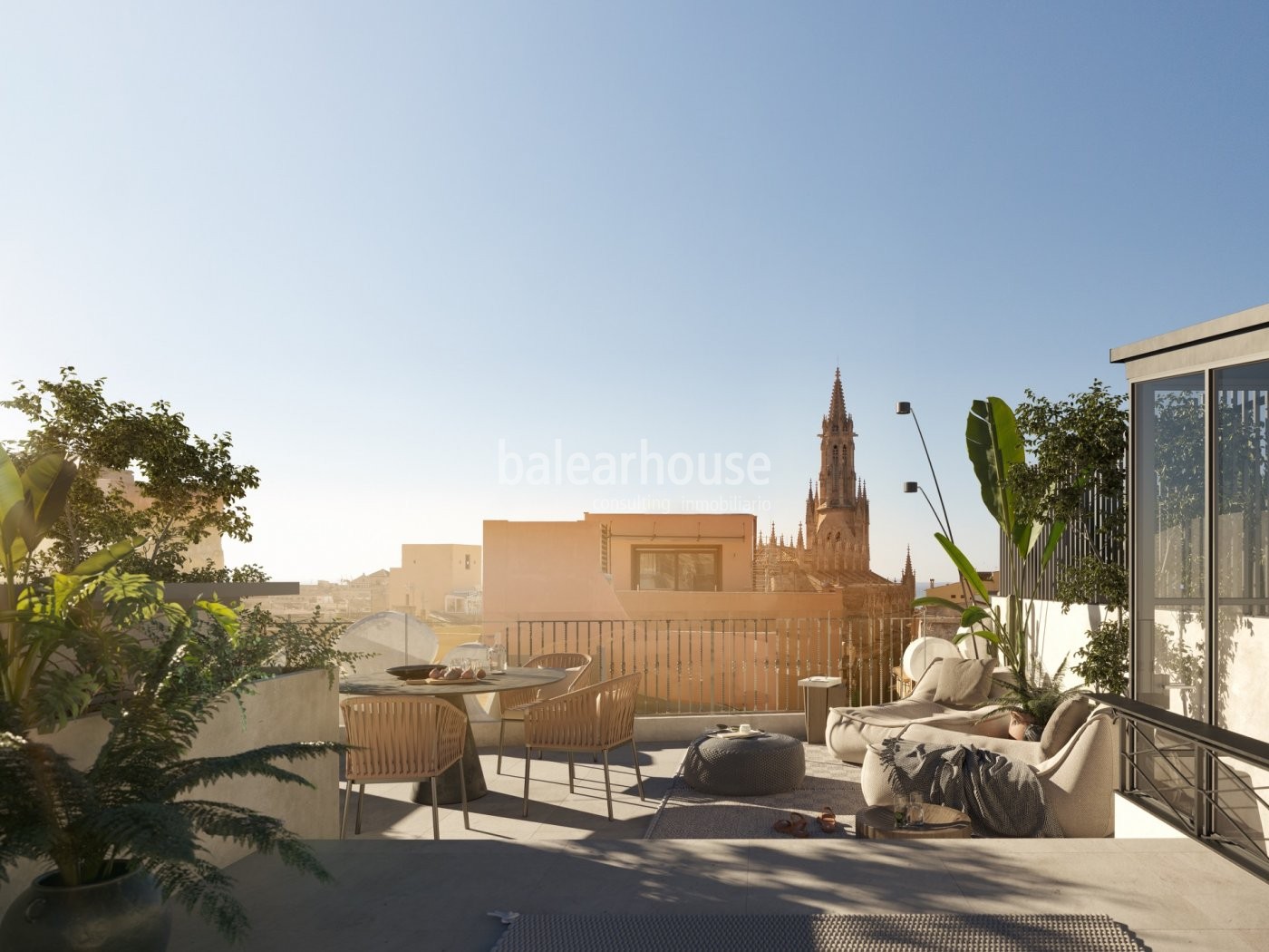 Unverbaubarer Blick über die Stadt in diesem Duplex-Penthouse mit Solarium im historischen Stadtzent