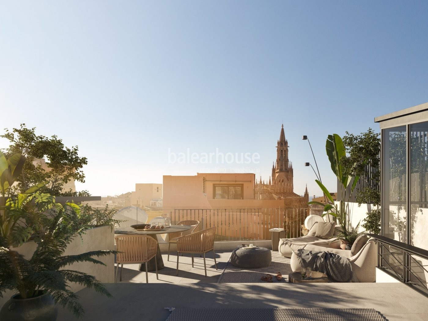 Luxus und Meerblick in diesem Penthouse mit Sonnenterrasse und Swimmingpool in Palmas Altstadt
