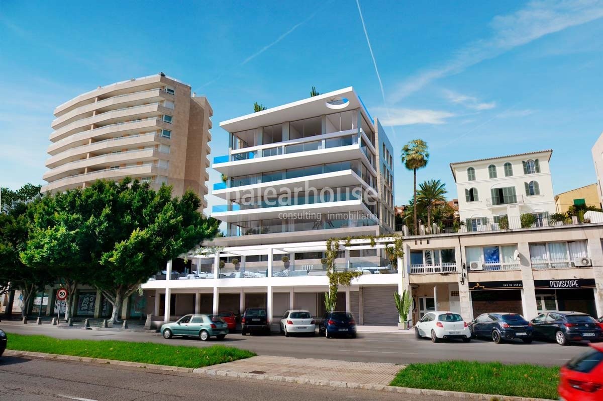 Large and modern new beachfront penthouses with private terrace and solarium on the Paseo Marítimo