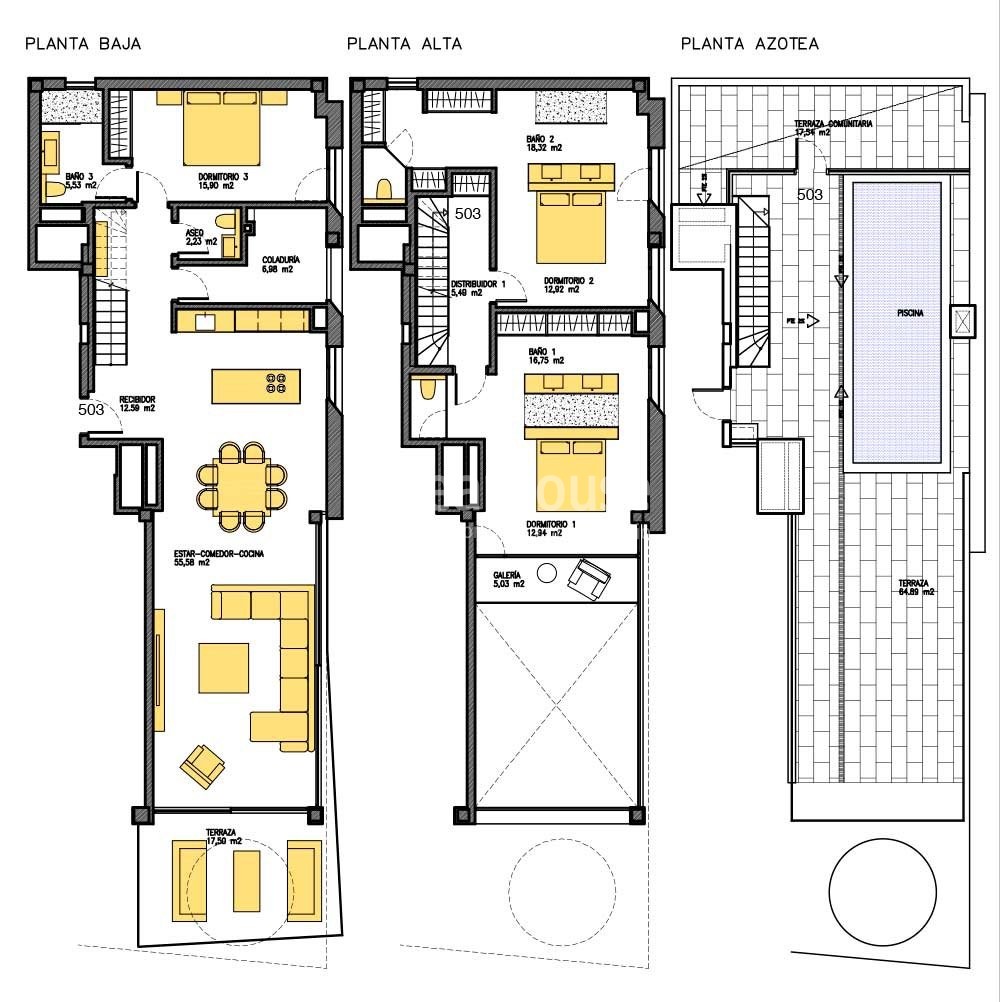 Große und moderne neue Penthäuser am Strand mit privater Terrasse und Solarium am Paseo Marítimo