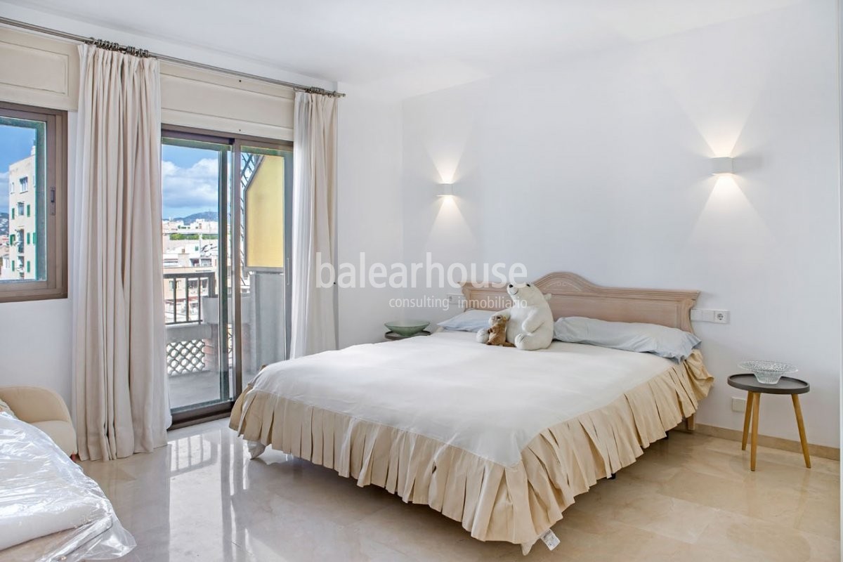 Geräumiges, natürliches Licht und exzellenter Meerblick in dieser Wohnung im Herzen von Palma.