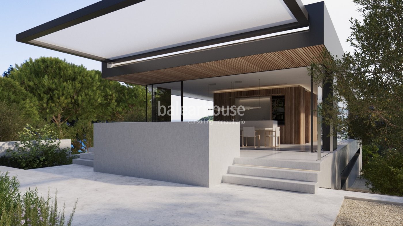 Innovative newly built villa on the seafront of the idyllic Cala Mandía beach