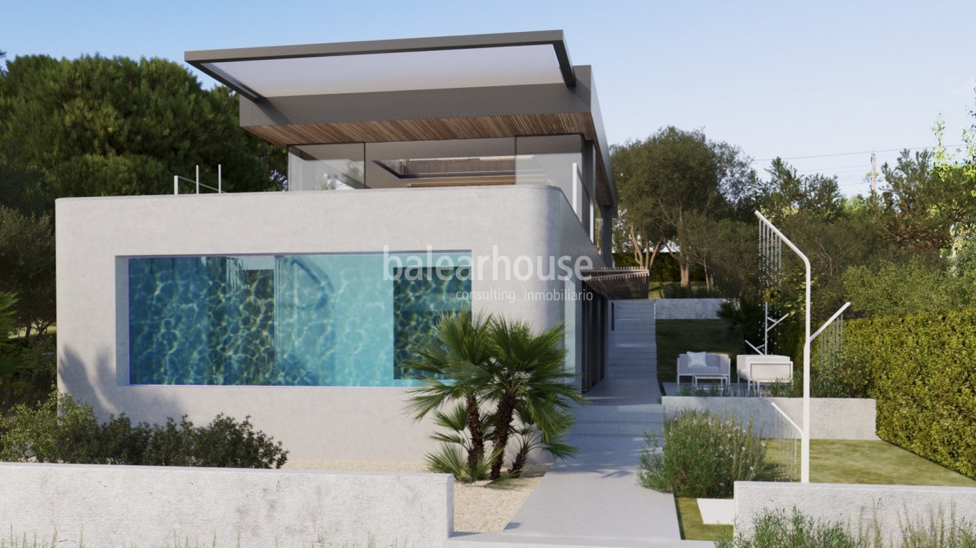 Innovative newly built villa on the seafront of the idyllic Cala Mandía beach