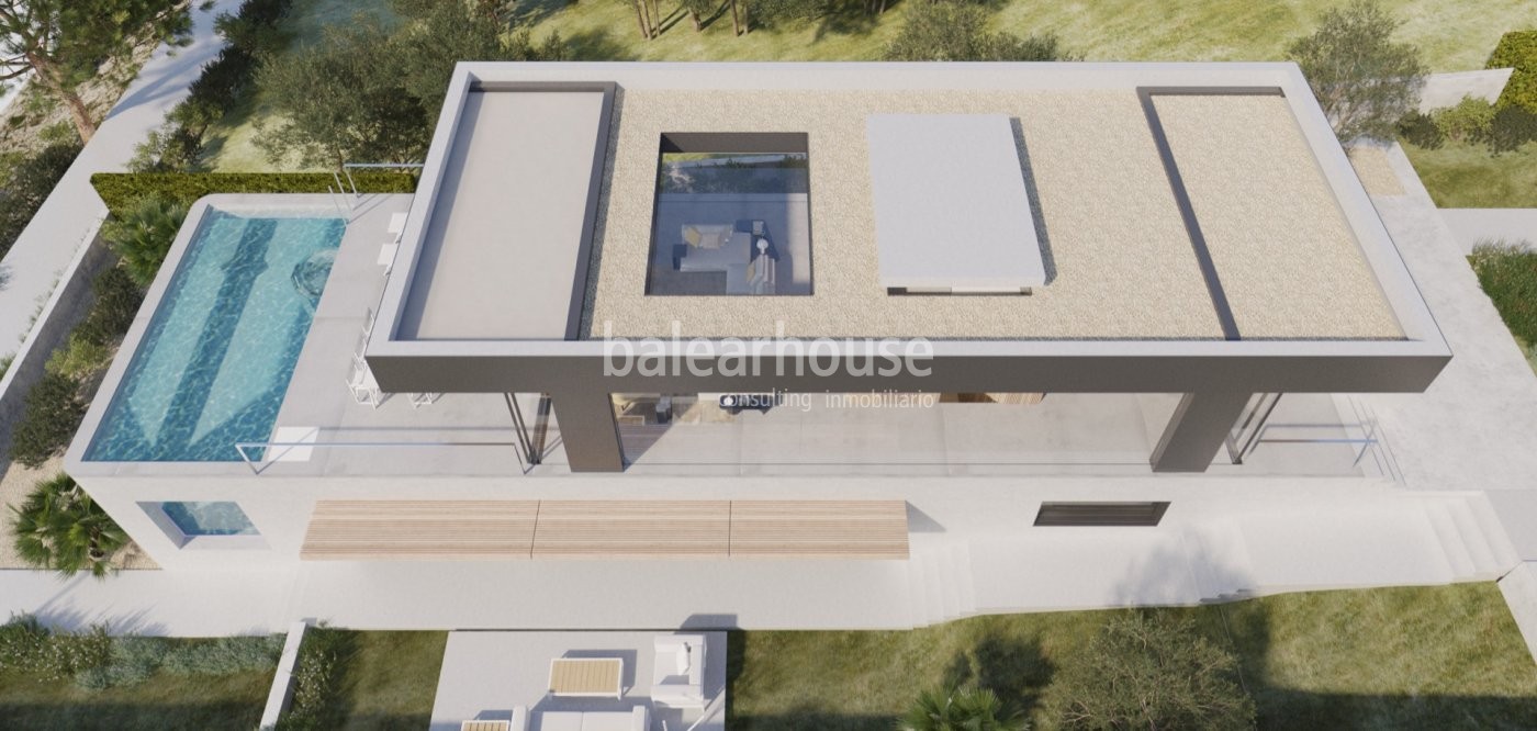 Innovadora villa de obra nueva en primera línea de mar de la idílica playa de Cala Mandía