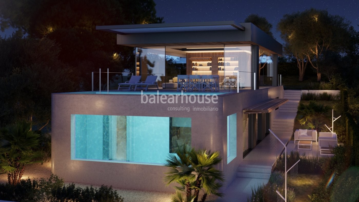 Innovadora villa de obra nueva en primera línea de mar de la idílica playa de Cala Mandía