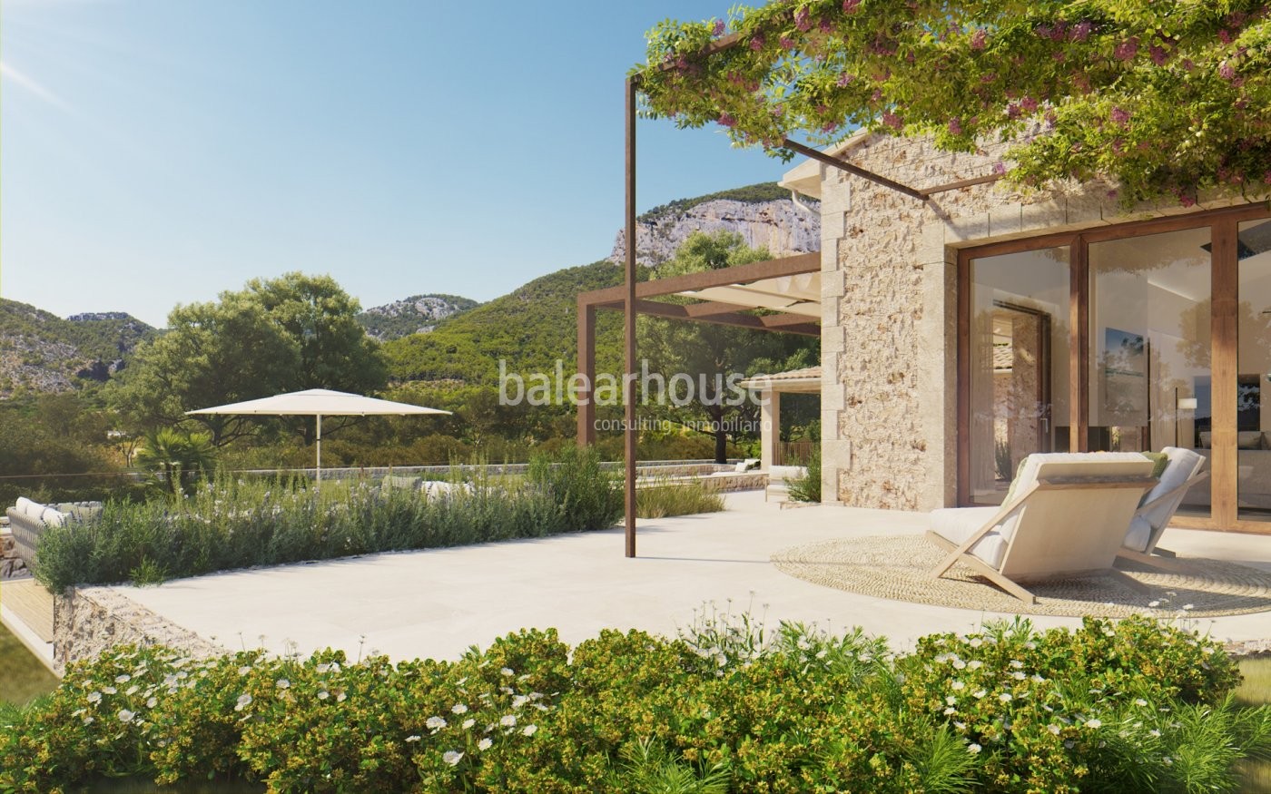 Modern new finca in Alaró with beautiful mountain views, large plot of land high qualities