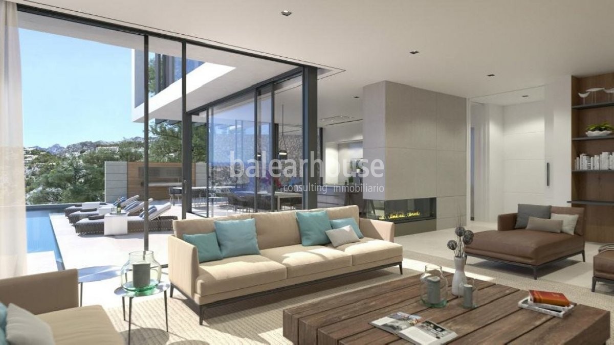Spectacular sea views from every angle in this exclusive new build villa located in Cala Llamp.