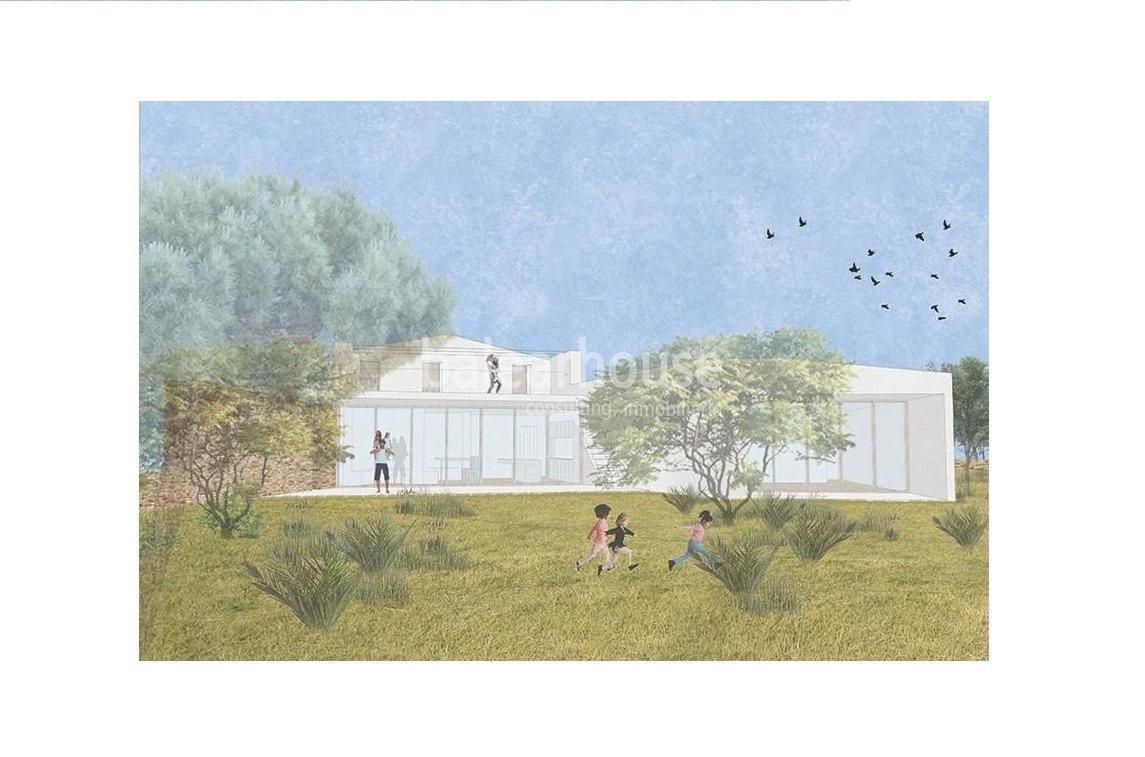 Wonderful plot with building licence and construction project for an impressive finca near Llucmajor