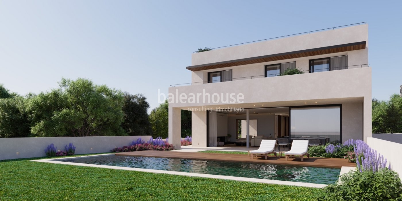 Splendid design villa project open to the green lung of Sa Teulera in Palma.