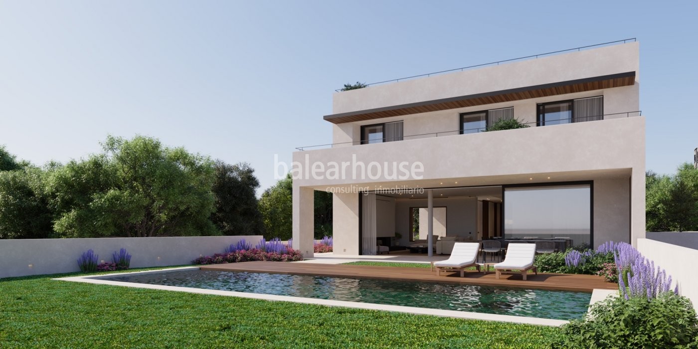 Espléndido proyecto de villa de diseño abierto a todo el pulmón verde de Sa Teulera en Palma