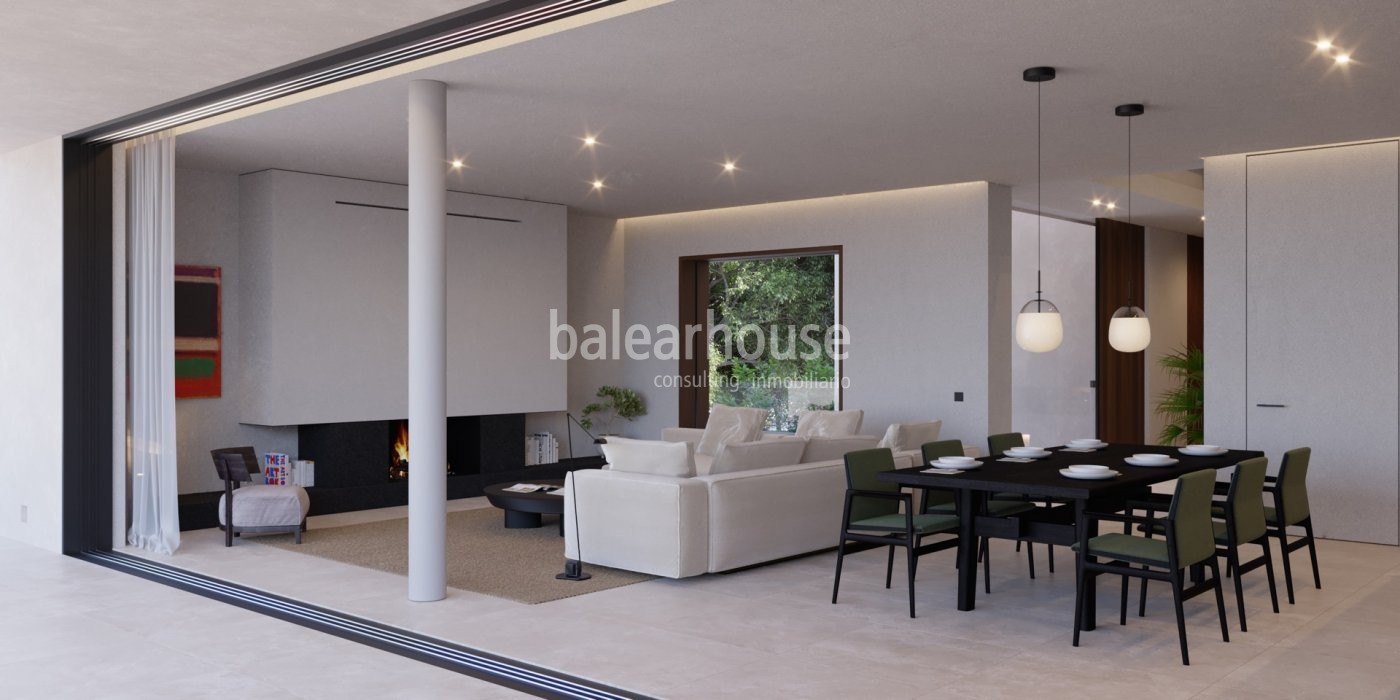 Espléndido proyecto de villa de diseño abierto a todo el pulmón verde de Sa Teulera en Palma