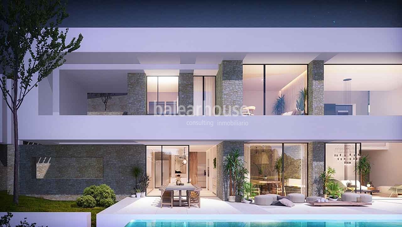 Exclusive project of large villas in Ibiza within a complex with unique views over the golf course.