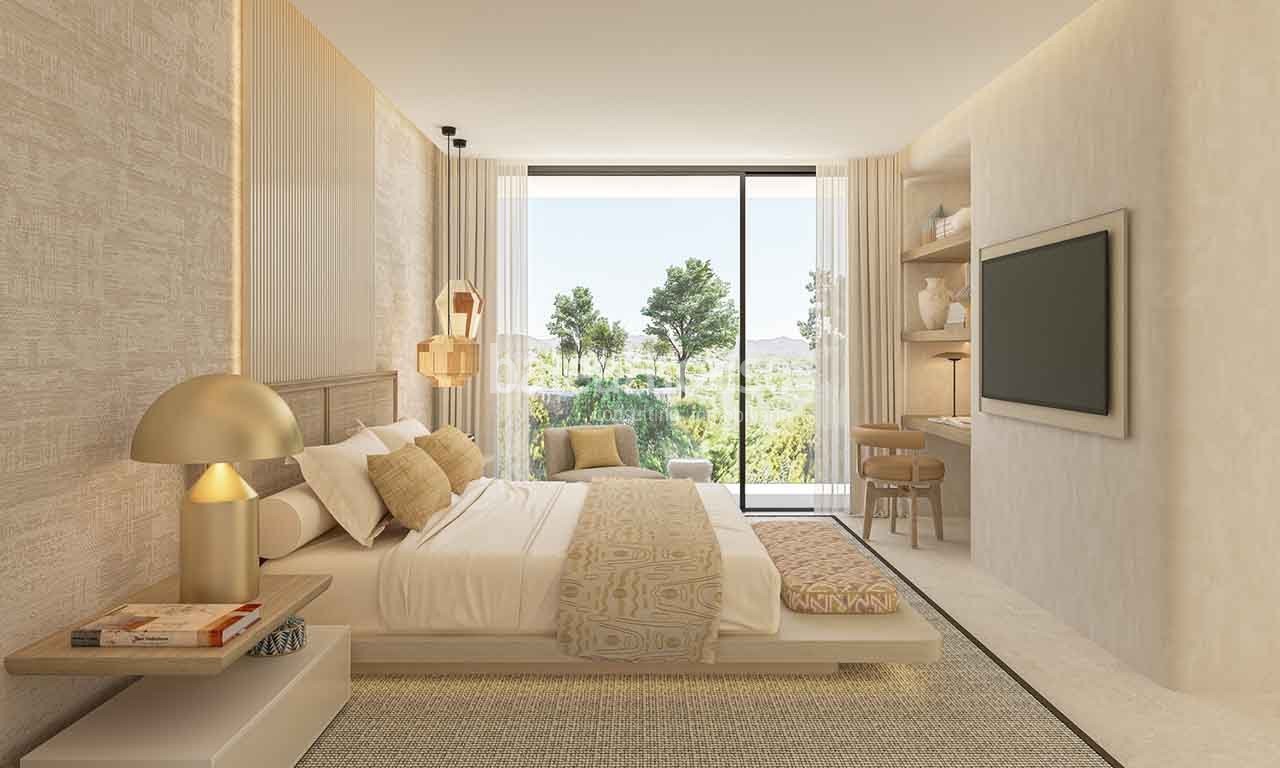 Exclusive project of large villas in Ibiza within a complex with unique views over the golf course.