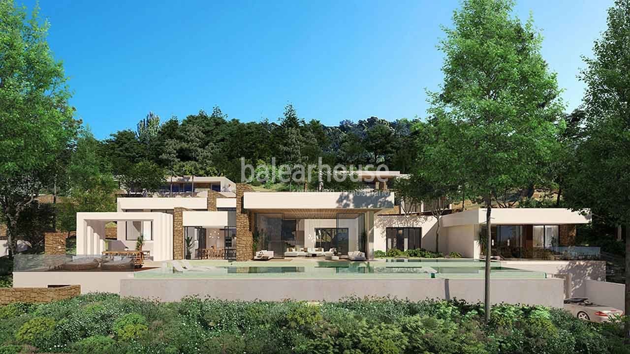 Exclusive project of large villas in Ibiza within a complex with unique views over the golf course.