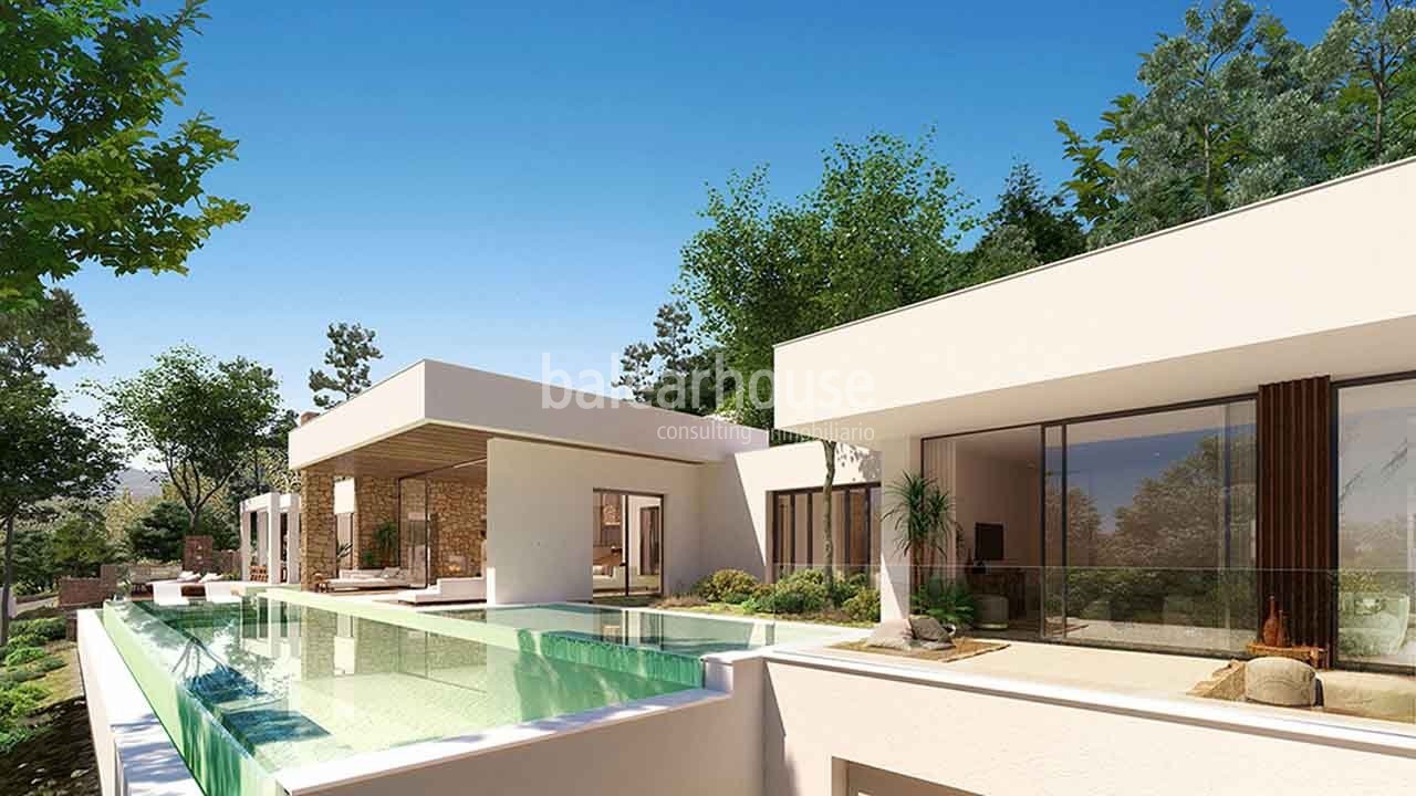 Exclusive project of large villas in Ibiza within a complex with unique views over the golf course.