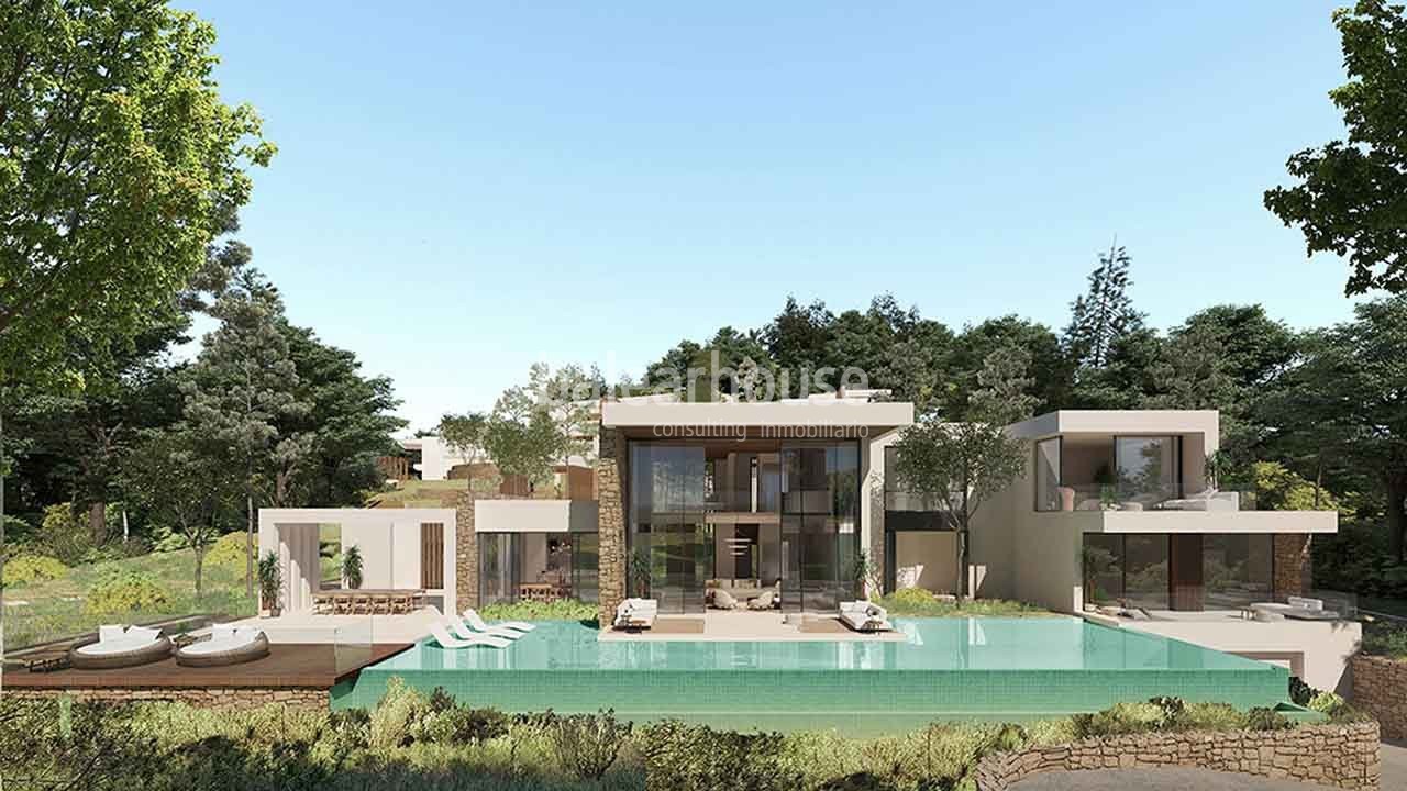 Exclusive project of large villas in Ibiza within a complex with unique views over the golf course.