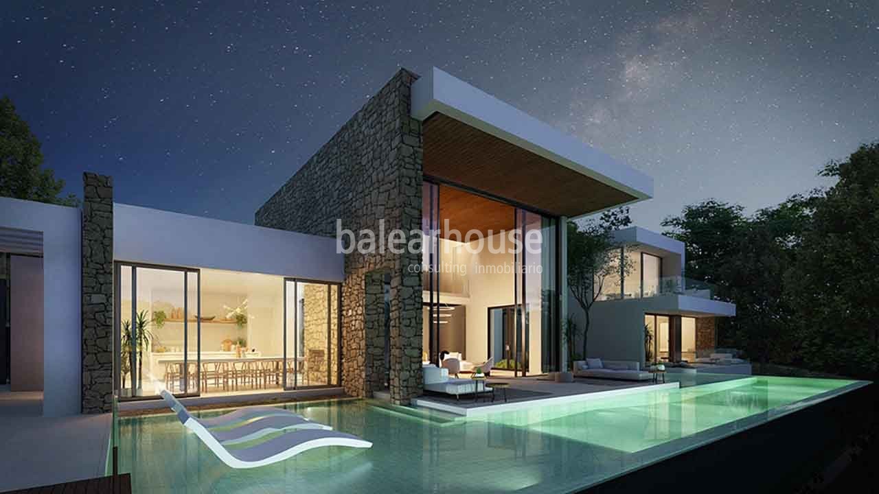 Exclusive project of large villas in Ibiza within a complex with unique views over the golf course.