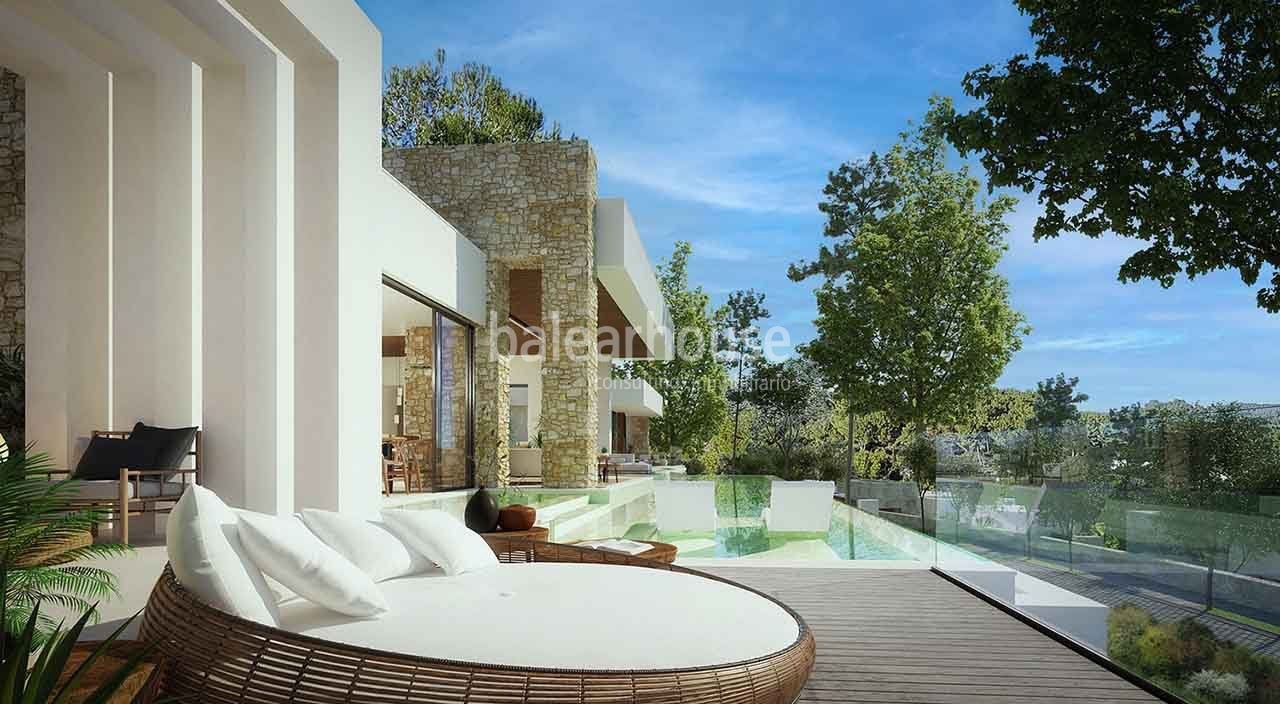 Exclusive project of large villas in Ibiza within a complex with unique views over the golf course.