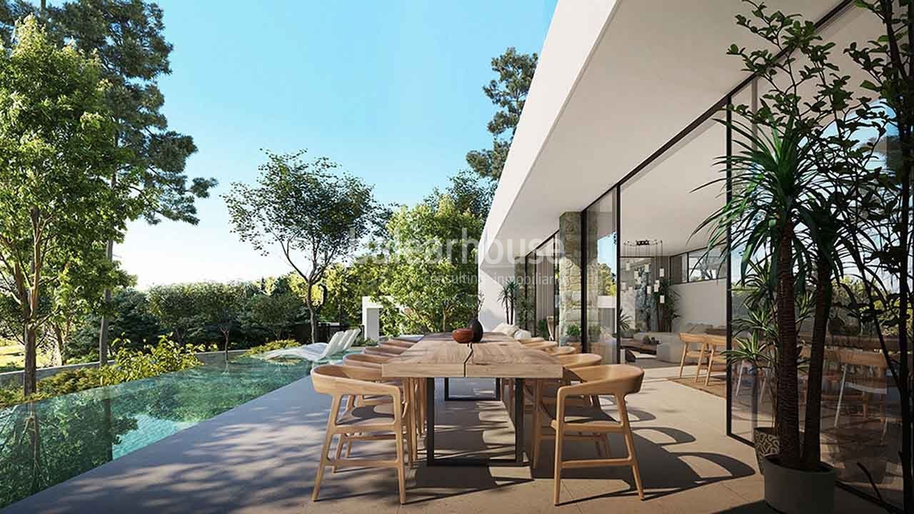 Exclusive project of large villas in Ibiza within a complex with unique views over the golf course.