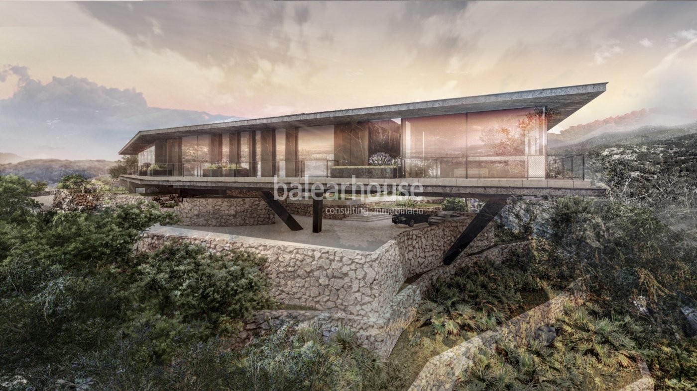Gran solar con las mejores vistas al mar en Son Vida que dispone de licencia y proyecto exclusivo.