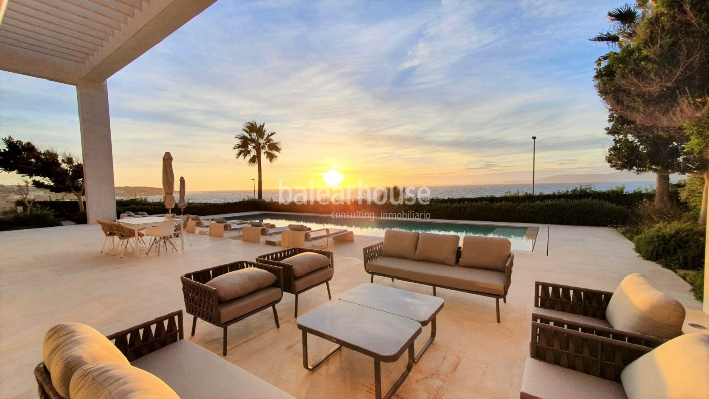 Large modern villa on the seafront with holiday licence and spectacular sunsets