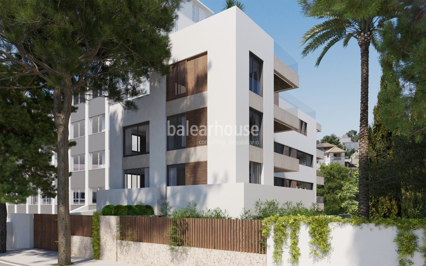 New contemporary housing project in Palma with magnificent pool and garden area