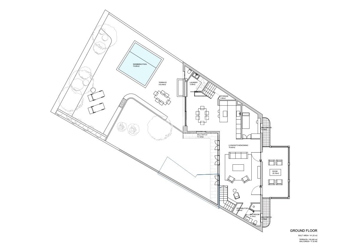 Neugebautes Duplex in Südlage mit Garten, Schwimmbad und Solarium mit Meerblick.