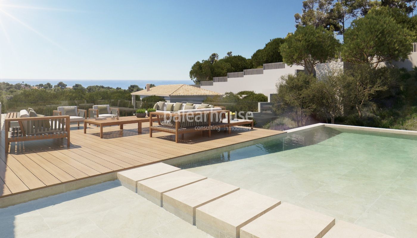 Modern luxury villa under construction with panoramic views in Portals