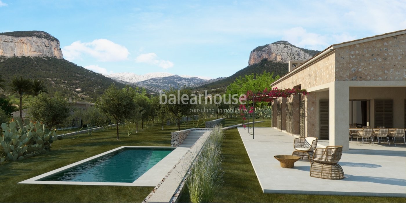 Modern new finca in Alaró with beautiful mountain views, large plot of land high qualities