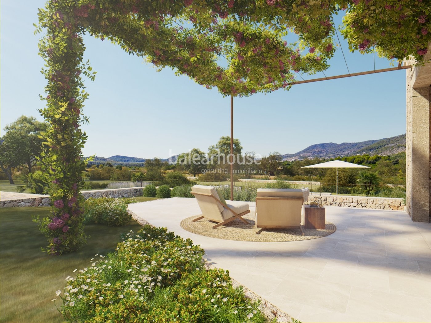 Moderna finca nueva en Alaró con magníficas vistas a la montaña, gran terreno y altas calidades