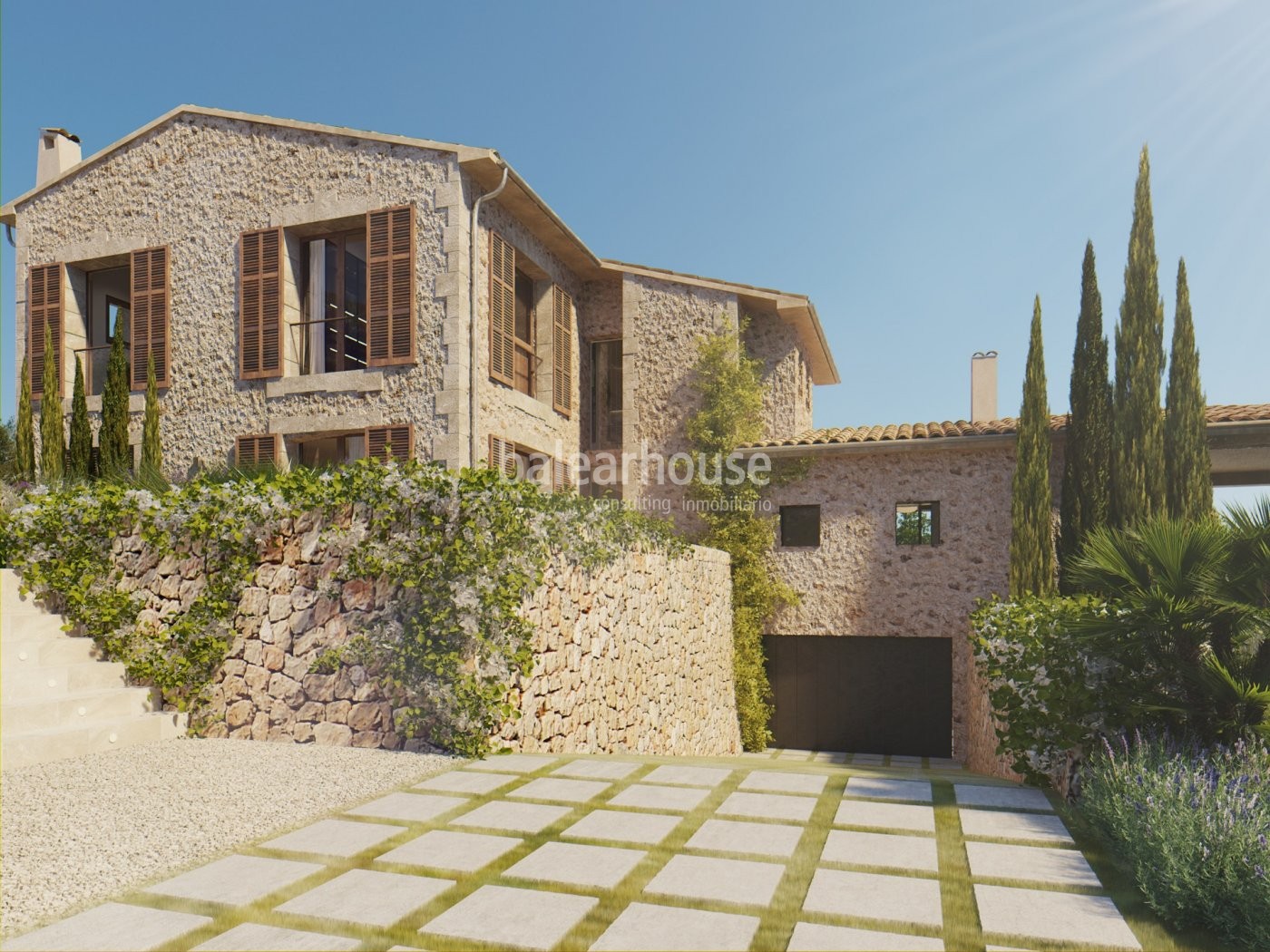 Moderna finca nueva en Alaró con magníficas vistas a la montaña, gran terreno y altas calidades