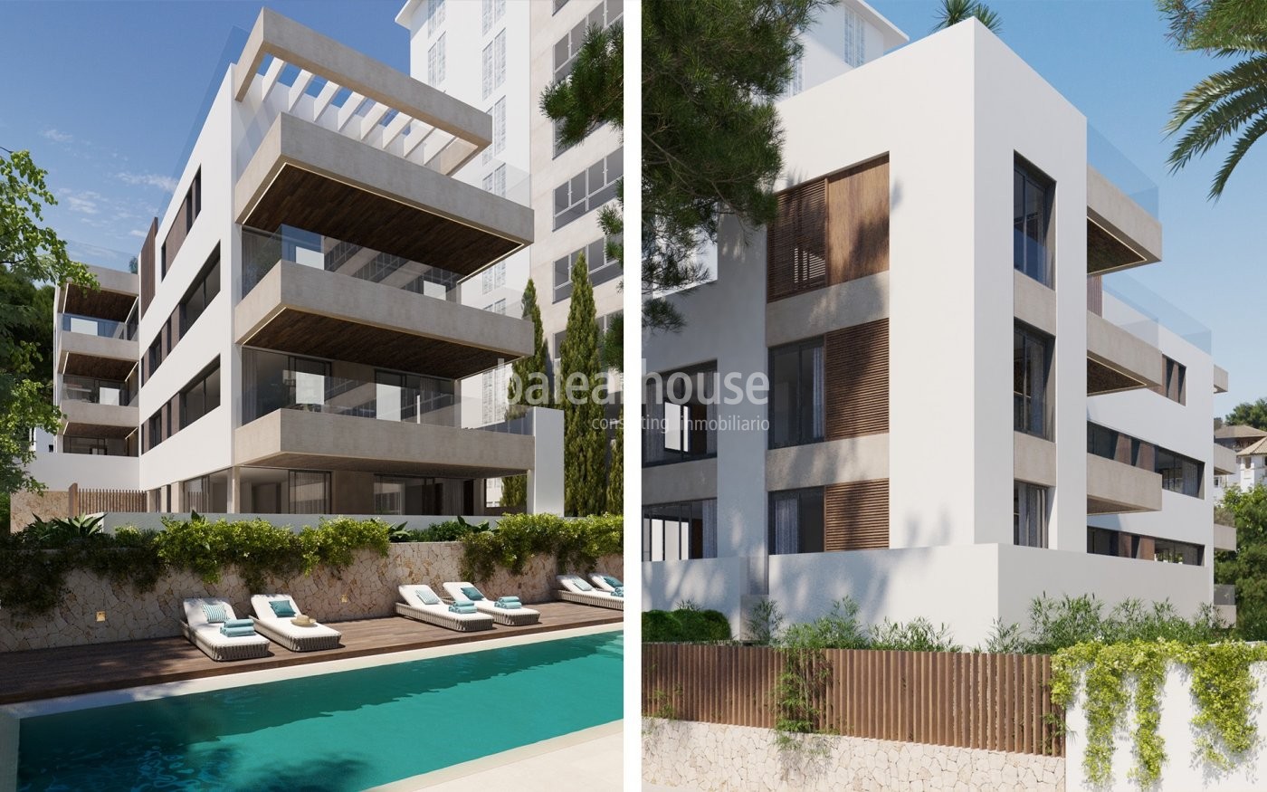 New contemporary housing project in Palma with magnificent pool and garden area