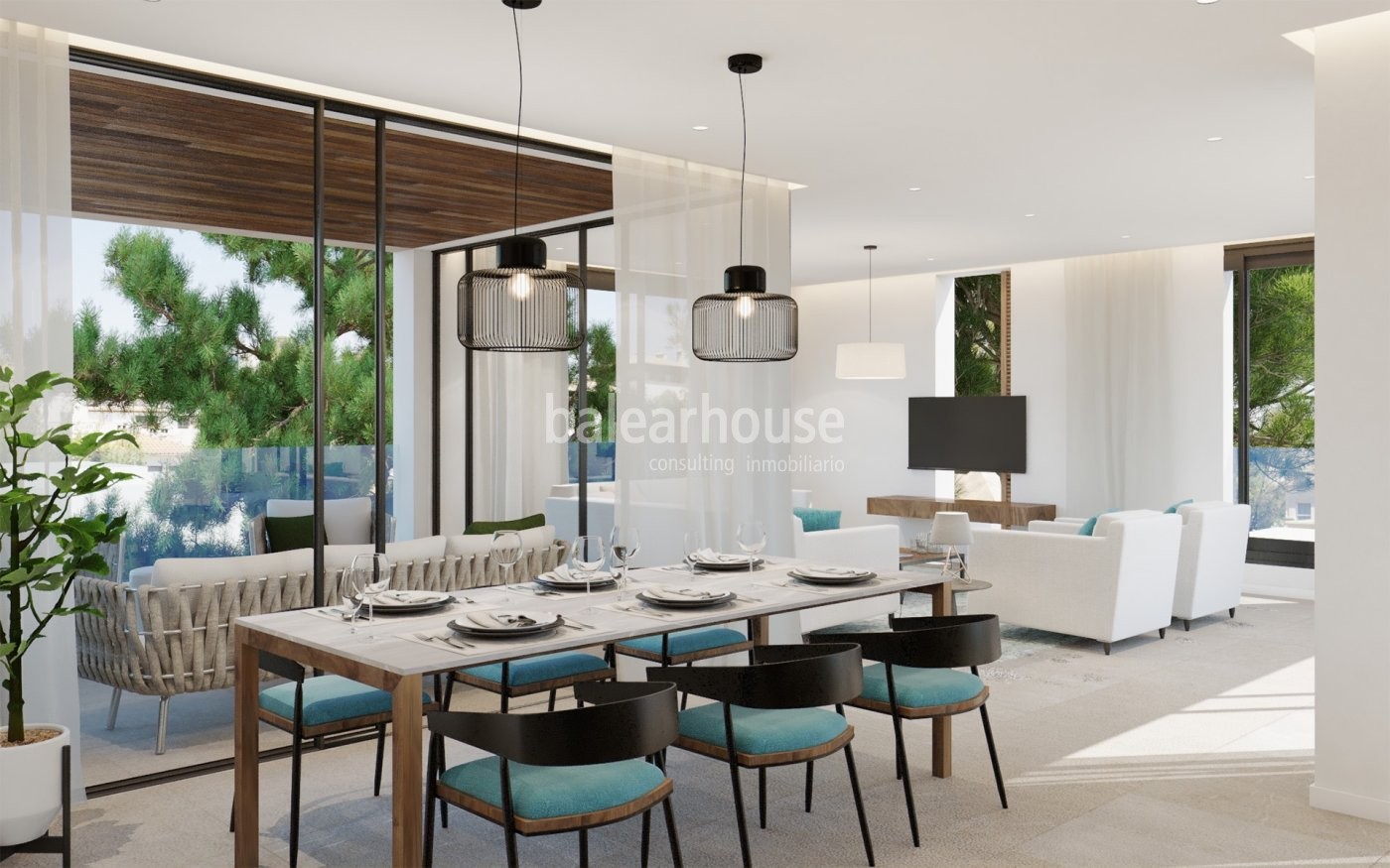 New contemporary housing project in Palma with magnificent pool and garden area