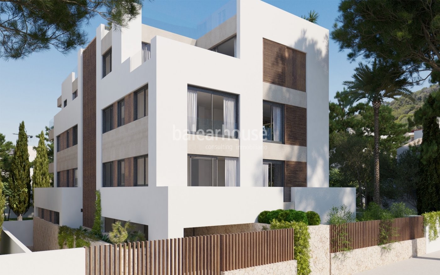 New contemporary housing project in Palma with magnificent pool and garden area