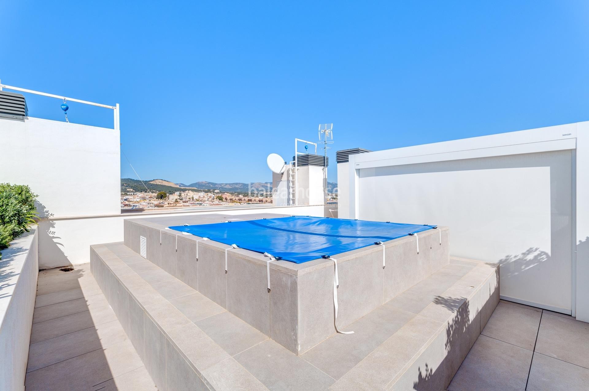 Ausgezeichnetes neues Penthouse in Südlage mit Solarium und privatem Pool in Palma