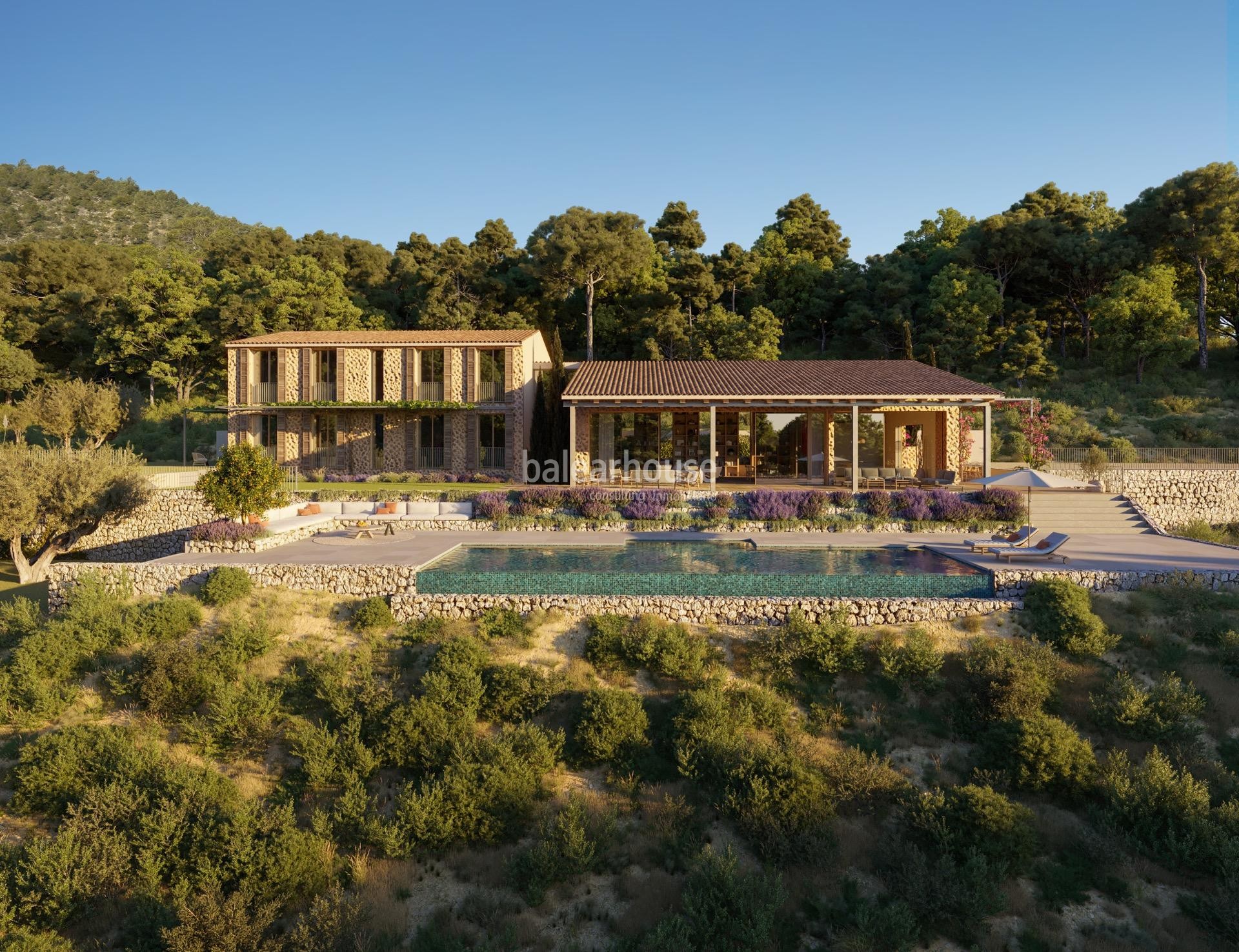 Außergewöhnliche neu gebaute Finca in Bunyola, umgeben von Natur und mit den besten Eigenschaften.