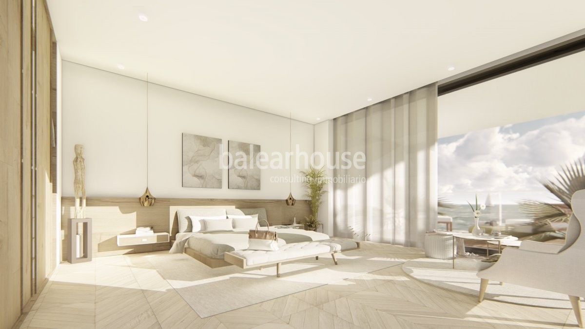 New project of a magnificent house transparent to the landscape and sea views in Sol de Mallorca.