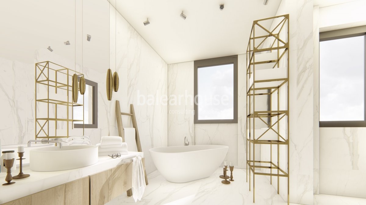 New project of a magnificent house transparent to the landscape and sea views in Sol de Mallorca.