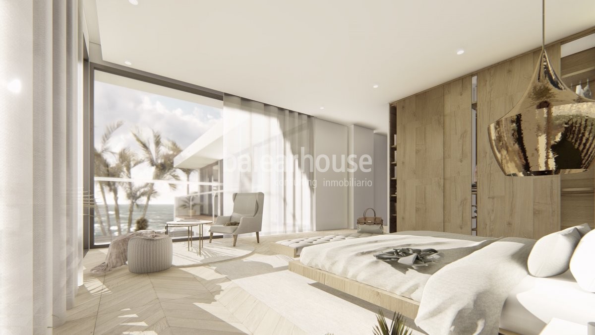 New project of a magnificent house transparent to the landscape and sea views in Sol de Mallorca.