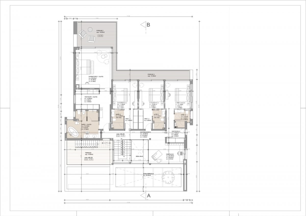 New project of a magnificent house transparent to the landscape and sea views in Sol de Mallorca.