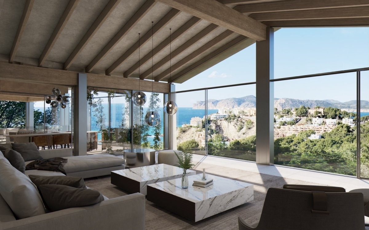 Fantástico proyecto de nueva villa que se funde con unas espectaculares vistas al mar en Santa Ponsa