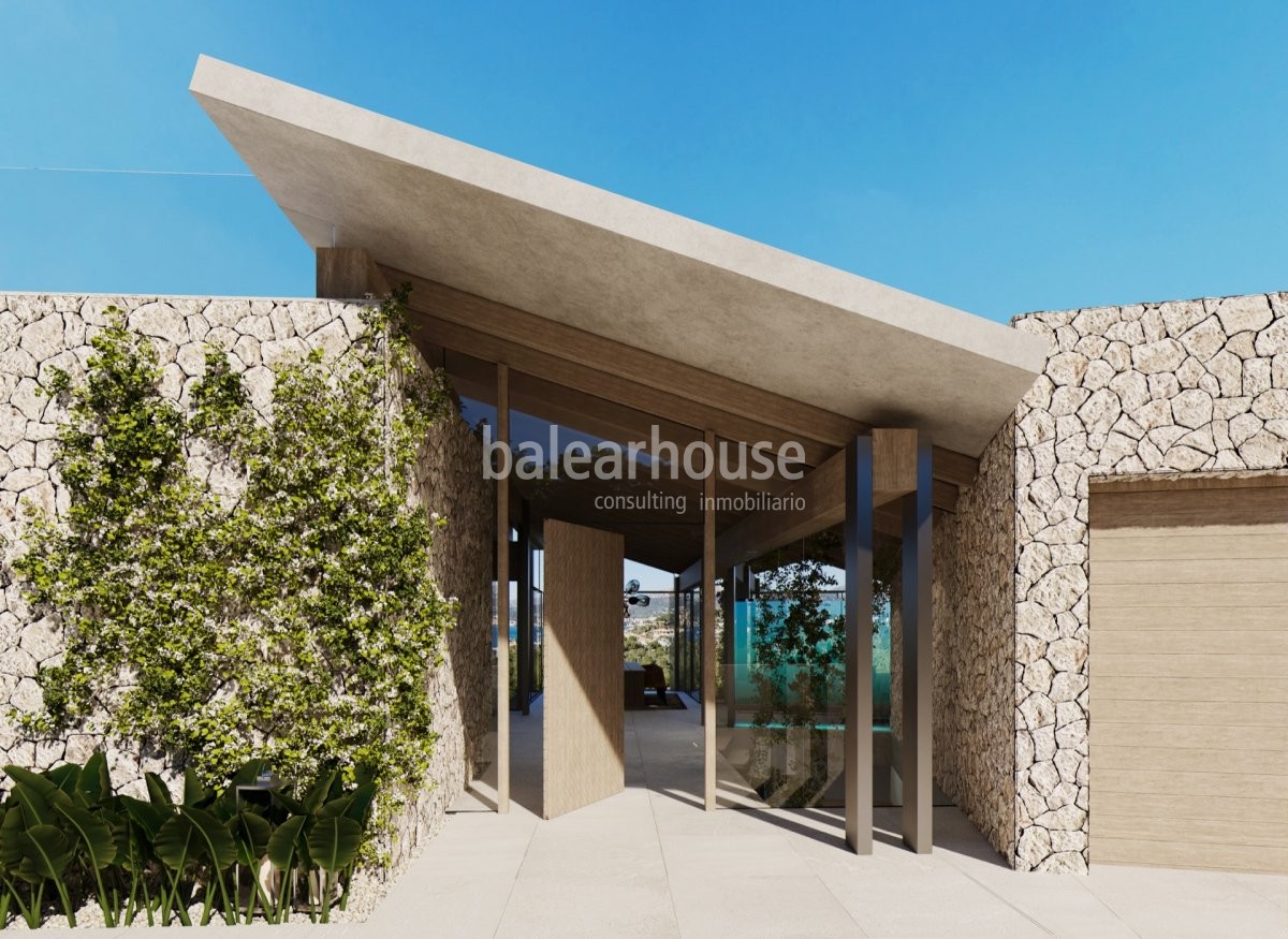 Fantástico proyecto de nueva villa que se funde con unas espectaculares vistas al mar en Santa Ponsa