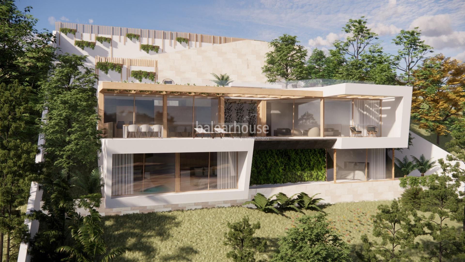 Ausgezeichnete neu gebaute Villa in Costa de la Calma mit Meerblick und Zugang zum Strand.