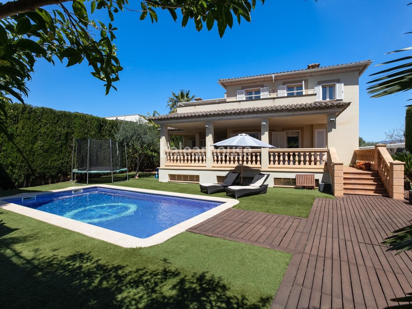 Excellent villa with sunny terraces and private pool situated in a green area close to Son Vida.