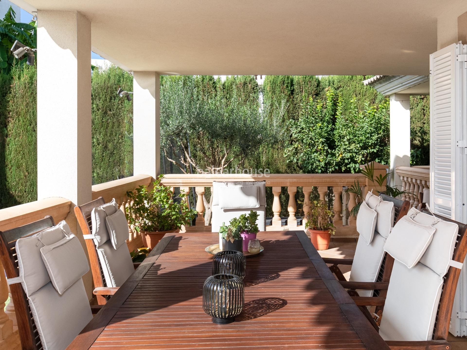 Excellent villa with sunny terraces and private pool situated in a green area close to Son Vida.