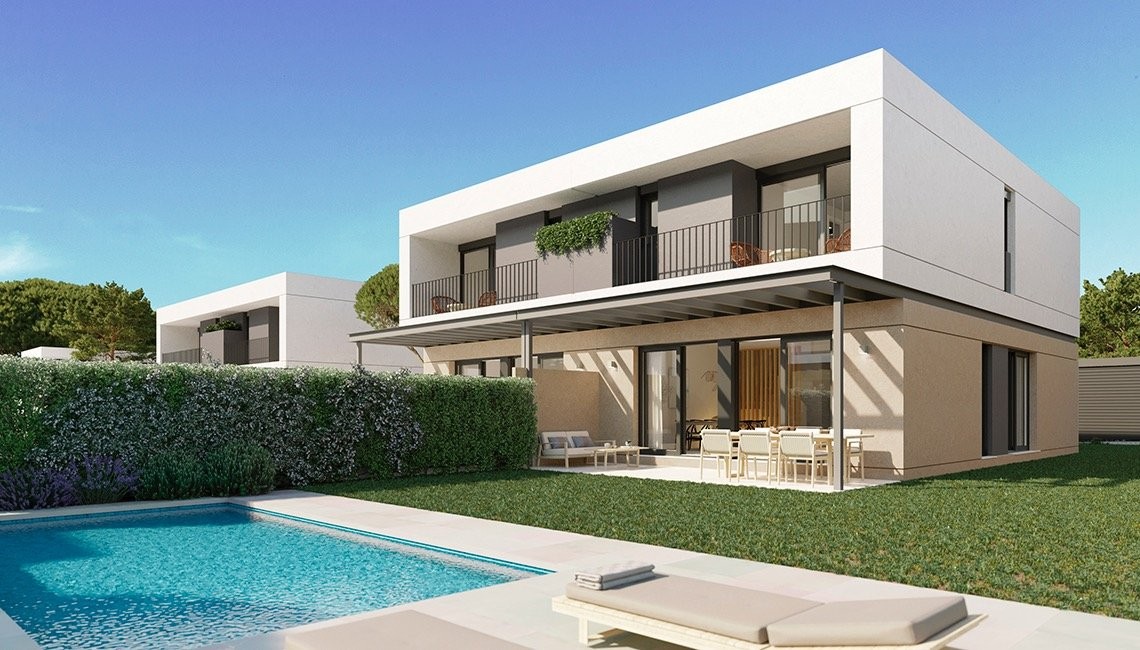 Modern semi-detached villas with private pool and garden next to beautiful coves in Puig de Ros
